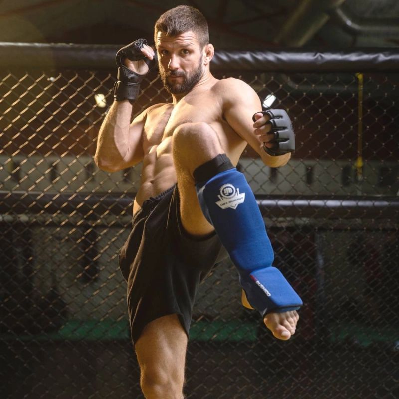 DBX Bushido Flexible Shin Guards - Shinrage Blue kék protectors and knee pads