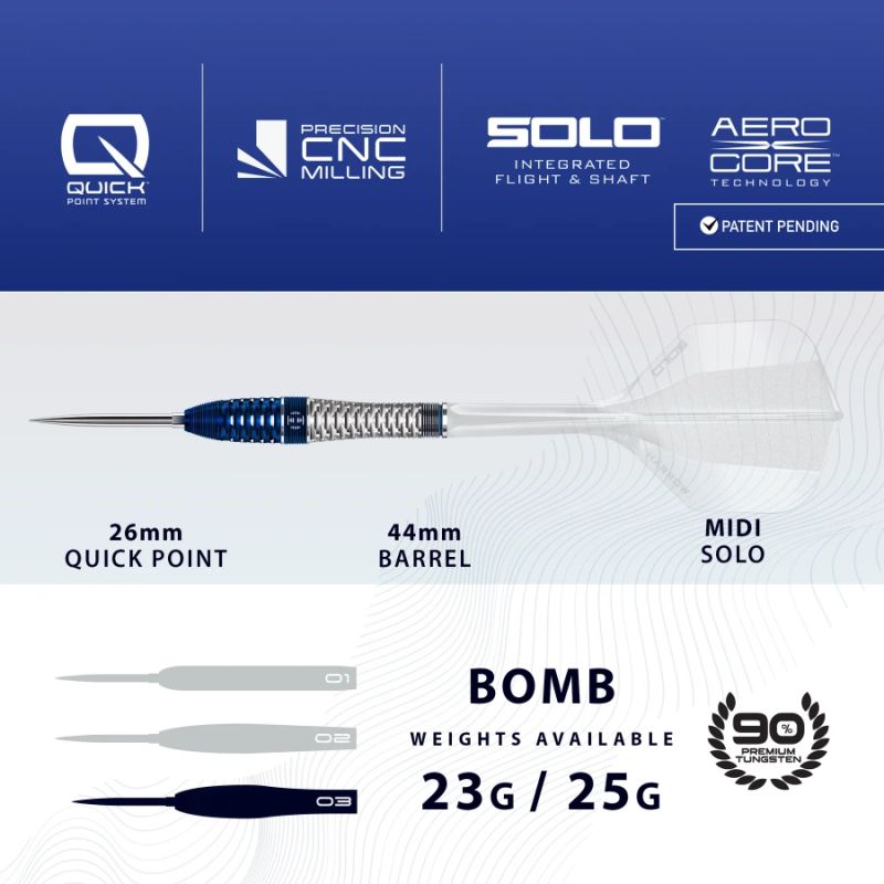 Harrows GEO 03 BOMB Darts 90% Steeltip Egyéb