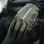 Rockbros cycling gloves spring/summer/autumn, full, size: M - green zielony \ m kesztyű
