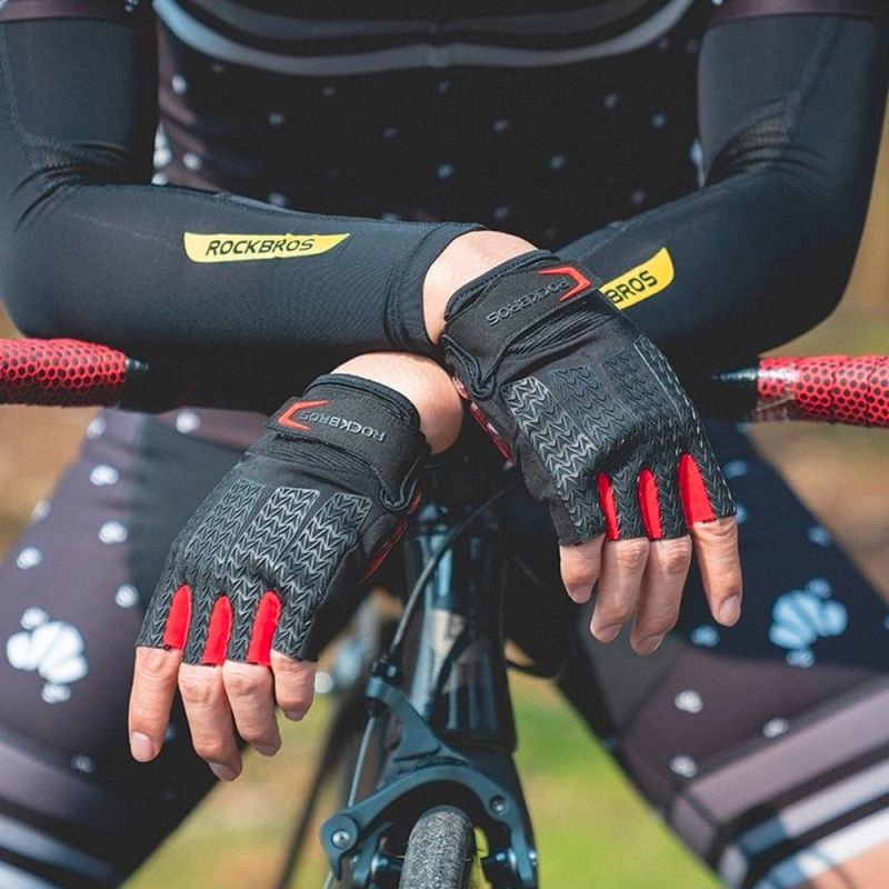 Rockbros XL cycling gloves with gel inserts - black and red xl \ czarny || czerwony kesztyű 7016802869410-157289