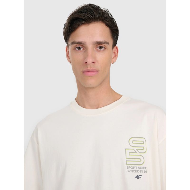 Men's oversized printed T-shirt 4F 4FRAW25TTSHM3220-11S póló