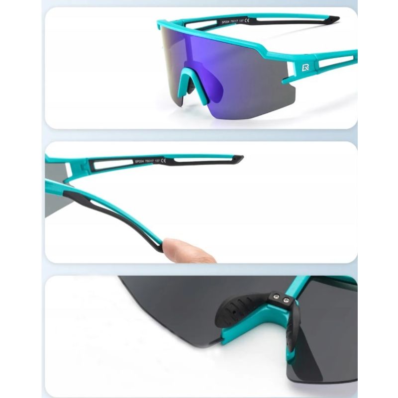 Rockbros sports glasses turquoise türkiz glasses, training equipment