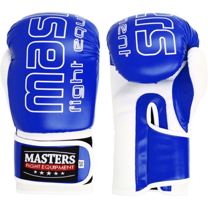 MASTERS FIGHT EQUIPMENT MASTERS RPU-KM-1 Boxing Gloves 10 oz niebiesko - białe kesztyű 01433-1002