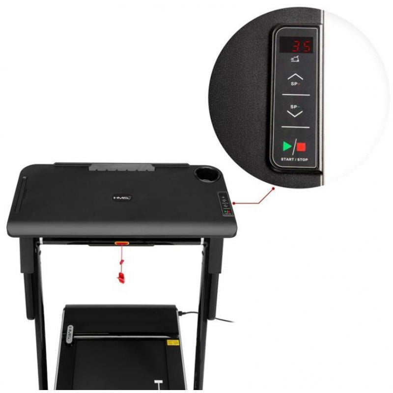 HMS MULTI Electric Treadmill with Desk 1-12 km/h, fekete edzőfelszerelés 17-19-127