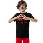 4F T-shirt Jr HJZ22 20S fekete póló HJZ22JTSM00720S