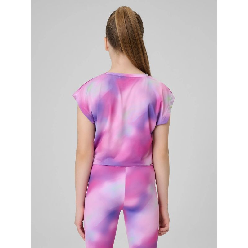 Girls' quick-drying sports crop-top 4F