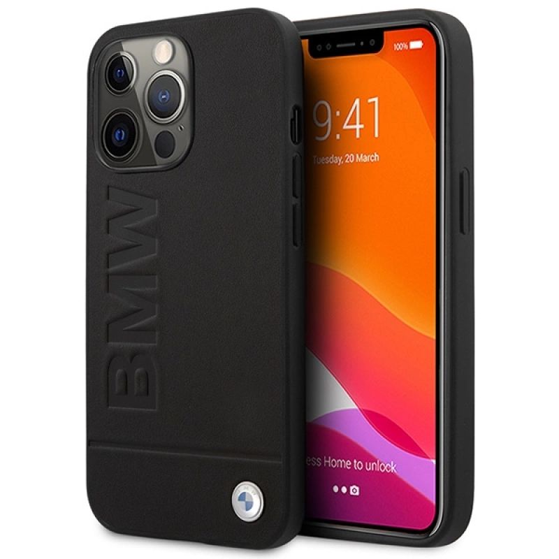 DC Etui BMW iPhone 14 Pro 6,1" czarny/black hardcase Signature Logo Imprint Magsafe fekete telefontok