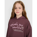 Oversized sweatshirt with hood, unzipped, for girls, 4F 4FJRAW25TSWSF2429-51S kapucnis pulóver