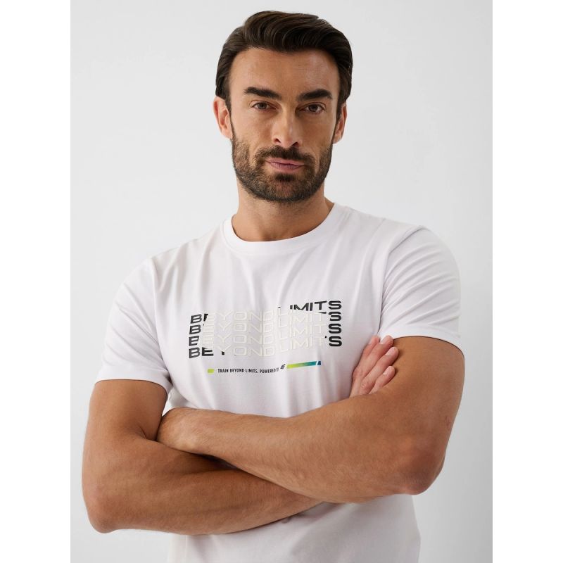 4F Men's slim T-shirt with print férfi póló 4FRAW26TTSHM4666-10S