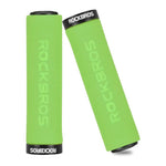 Rockbros sponge bicycle handlebar grips - green and black