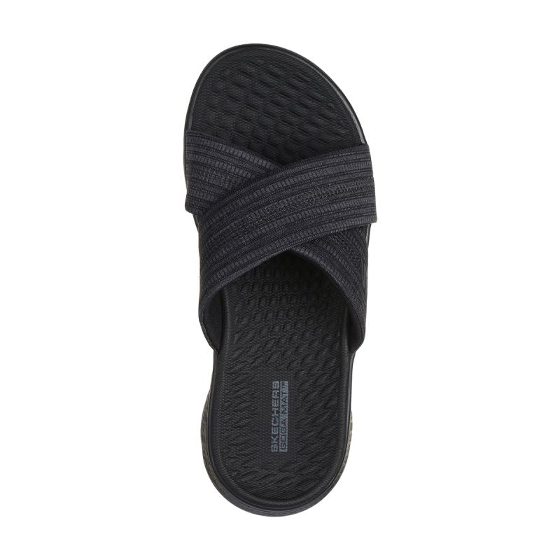 Skechers Women's Flip-Flops GO WALK FLEX SANDAL IMPRESSED 141420 BKGY