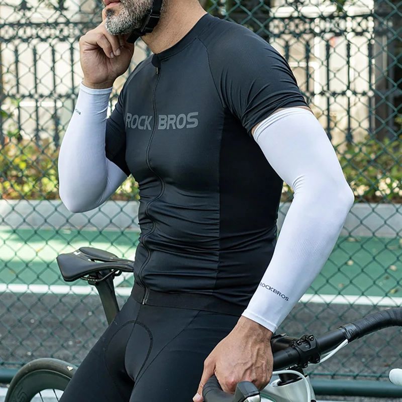 Rockbros cycling sleeves - white (2 pcs.)