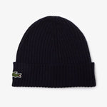 Lacoste Ribbed Wool Beanie Navy Blue - RB0001-166 uniwersalny sapka