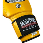 MASTERS FIGHT EQUIPMENT RBT-MEX Leather Boxing Gloves 12 oz Yellow sárga kesztyű 012204-12