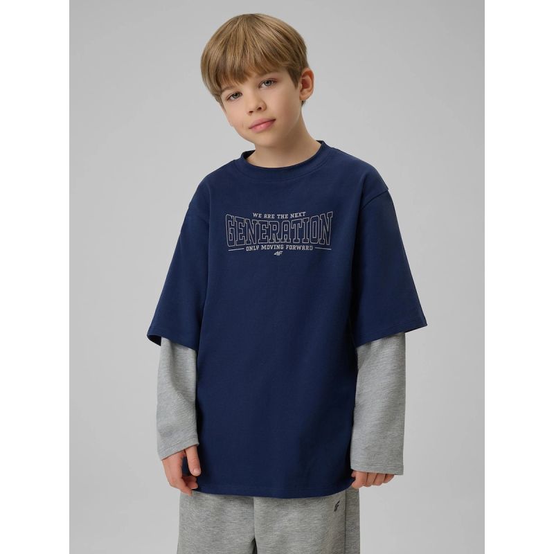 Loose longsleeve with print for boys 4F