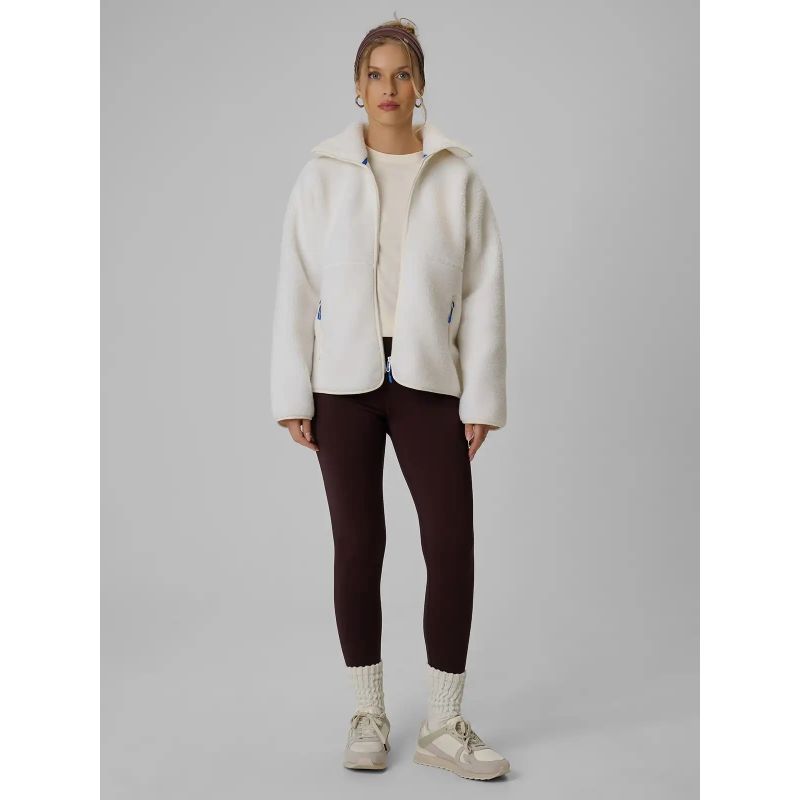4F Women's loose sherpa fleece with stand-up collar női polár pulóver 4FWAW26TFLEF463-11S