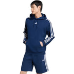 Adidas Men's Essentials 3-Stripes French Terry Hoodie Navy Blue sötétkék kapucnis pulóver KY4203