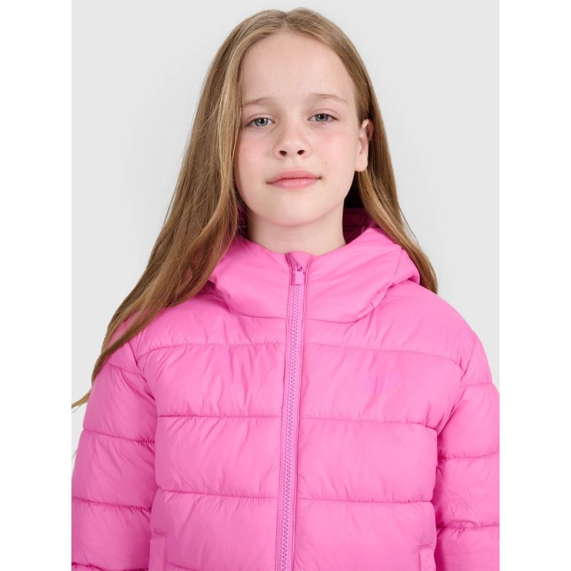 Girls' down jacket with synthetic filling 4F 4FJRAW25TDJAF0816-54S