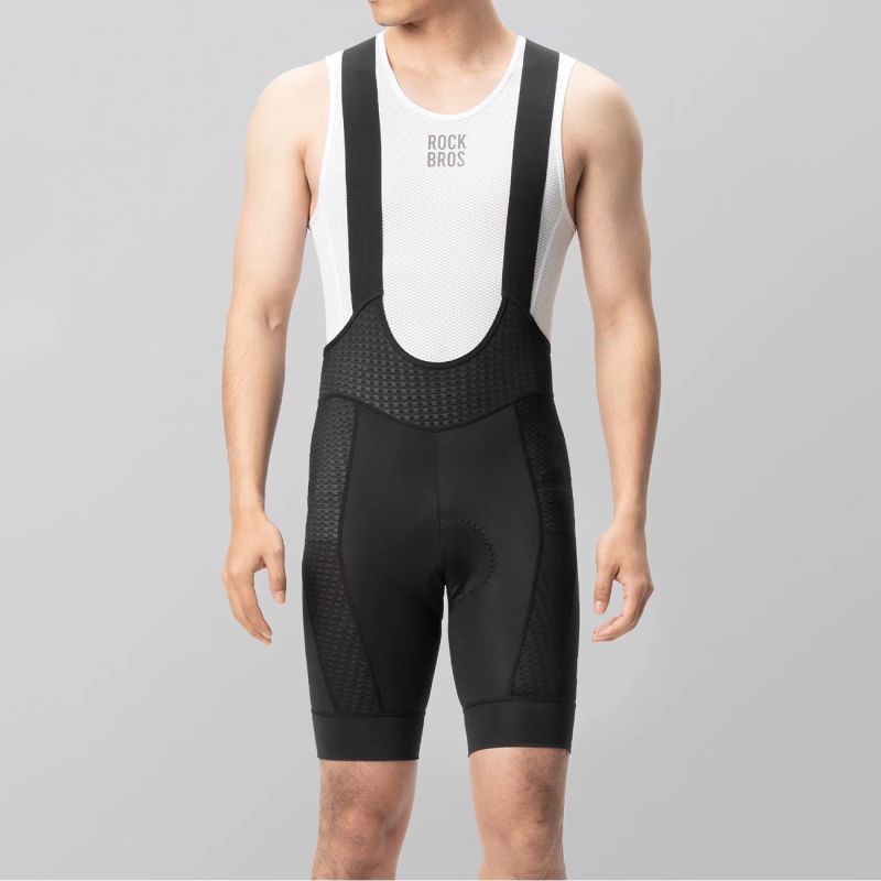 Rockbros Men's Cycling Bib with Pad Size XL - Black czarny \ xl short