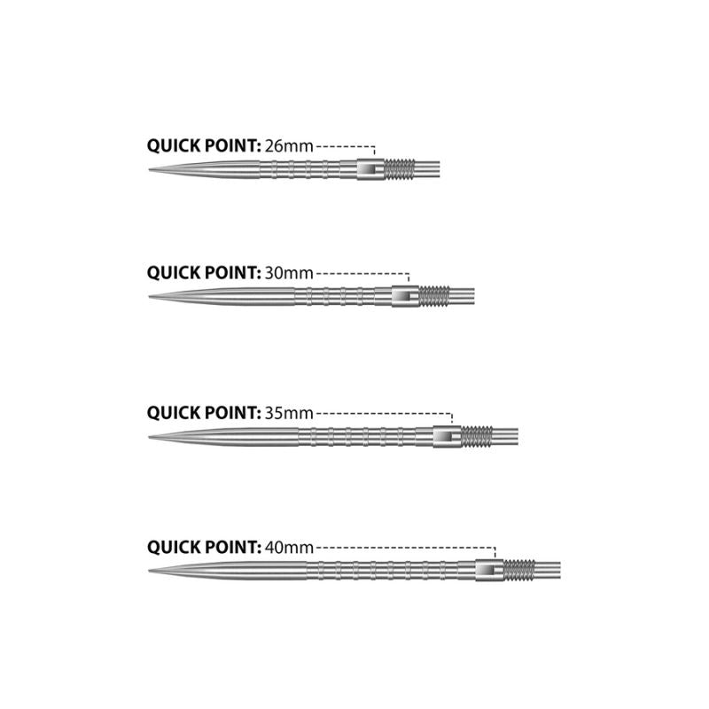 Harrows QUICK POINT sharp steel tips - HM GRIP silver 40 mm leggings