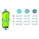 Meteor M football green uniw shin guards
