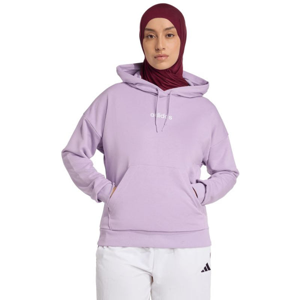 adidas Women's Essentials Linear French Terry Hoodie Purple JY0036 General