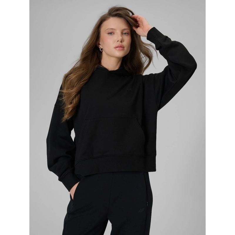Women's regular hooded sweatshirt 4F