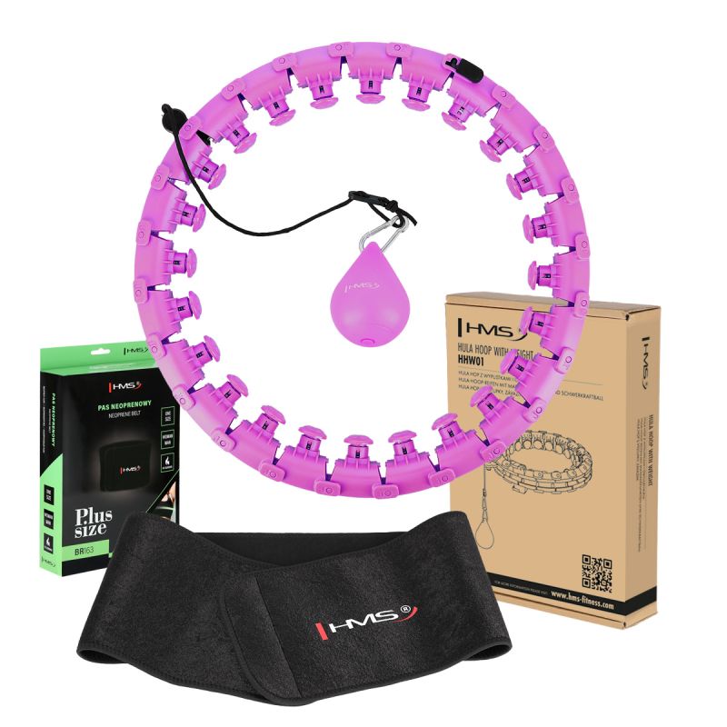 HMS Hula Hop Set Hhw12 Violet With Nuts And Weight + Belt Br163 Black Plus Size fekete póló 17-44-620