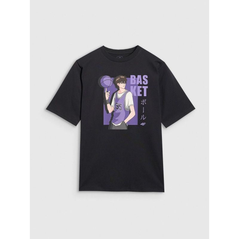 Boy's oversize T-shirt with print 4F 4FJRAW25TTSHM3062-20S
