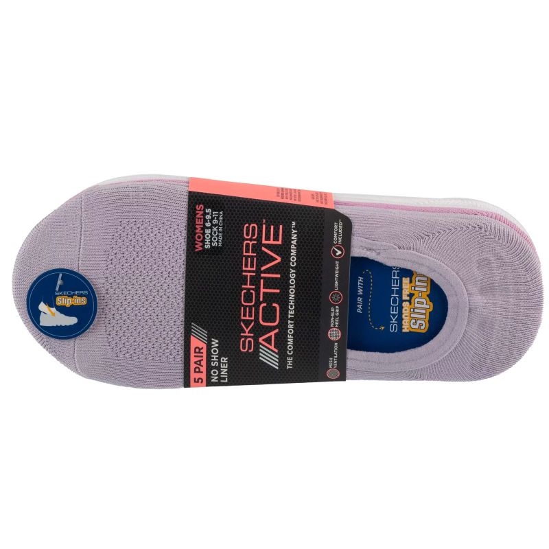 Skechers 5pk Microfiber Liner Socks S113836-PRLV Purple 36-40 General