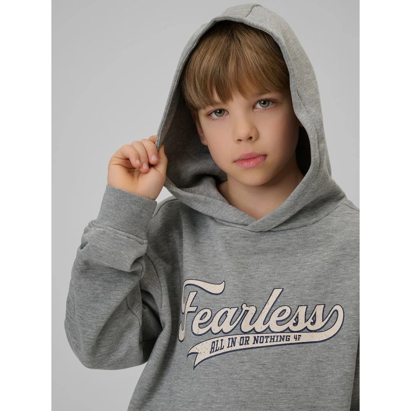 Boy's loose hooded sweatshirt 4F 4FJRSS26TSWSM2636-27M 158/164 sweatshirts