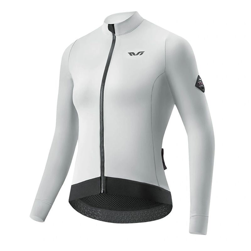 Rockbros TVI women's cycling jersey insulated autumn/winter L - white and gray l \ szary || biały kötött sapka 15310007004-211734