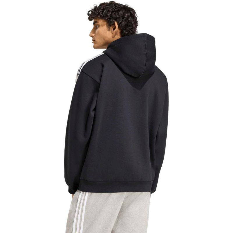 Adidas Men's Essentials 3-Stripes Fleece Hoodie fekete ruházat KY6602