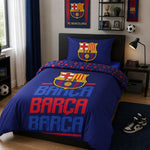 FC Barcelona cotton bedding set + 70x90 cm granatowy kiegészítő FCB-4515BL