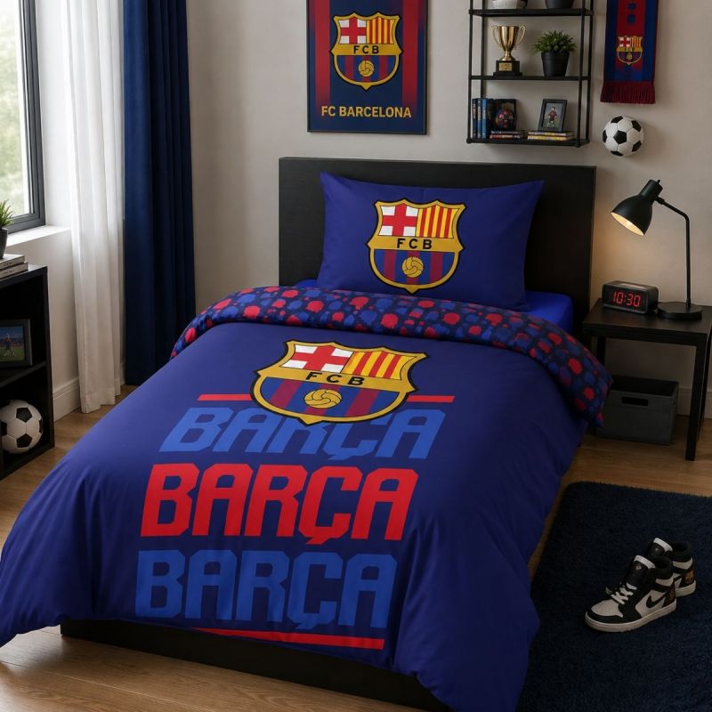 FC Barcelona cotton bedding set + 70x90 cm granatowy kiegészítő FCB-4515BL
