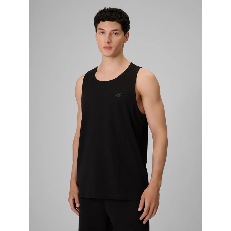 Regular sleeveless shirt for men, smooth, 4F