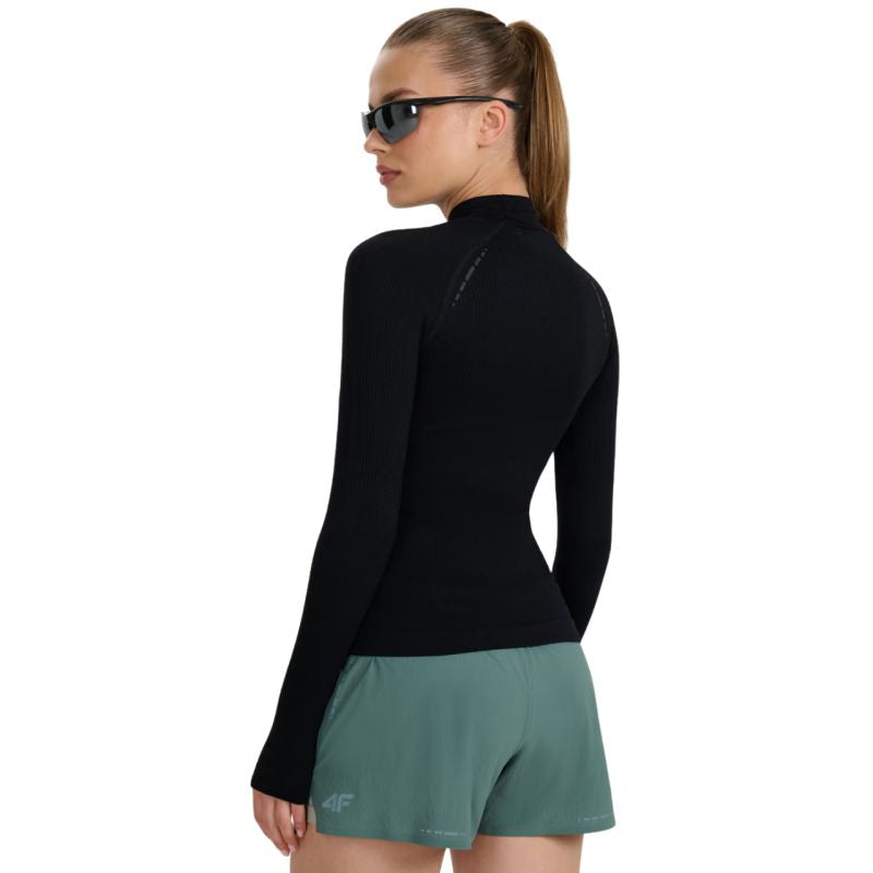 4f Women's longsleeve t-shirt F419 deep black 4FWAW25TFLOF419 20S Ruházat