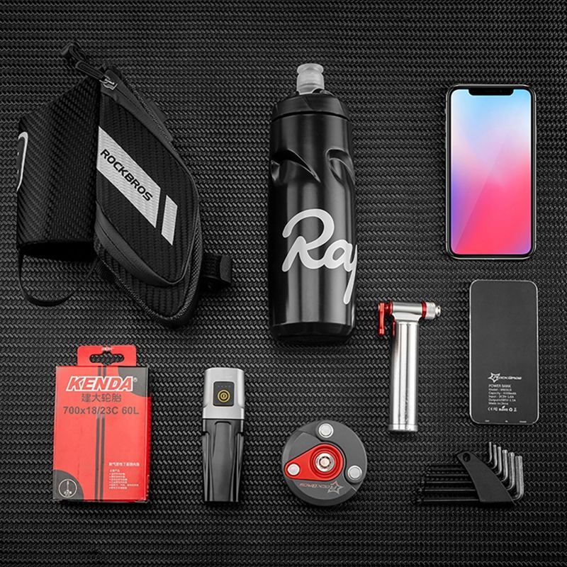 Rockbros C32BK saddle bag 1.5 l with water bottle pocket - black fekete water bottles, training equipment, bags