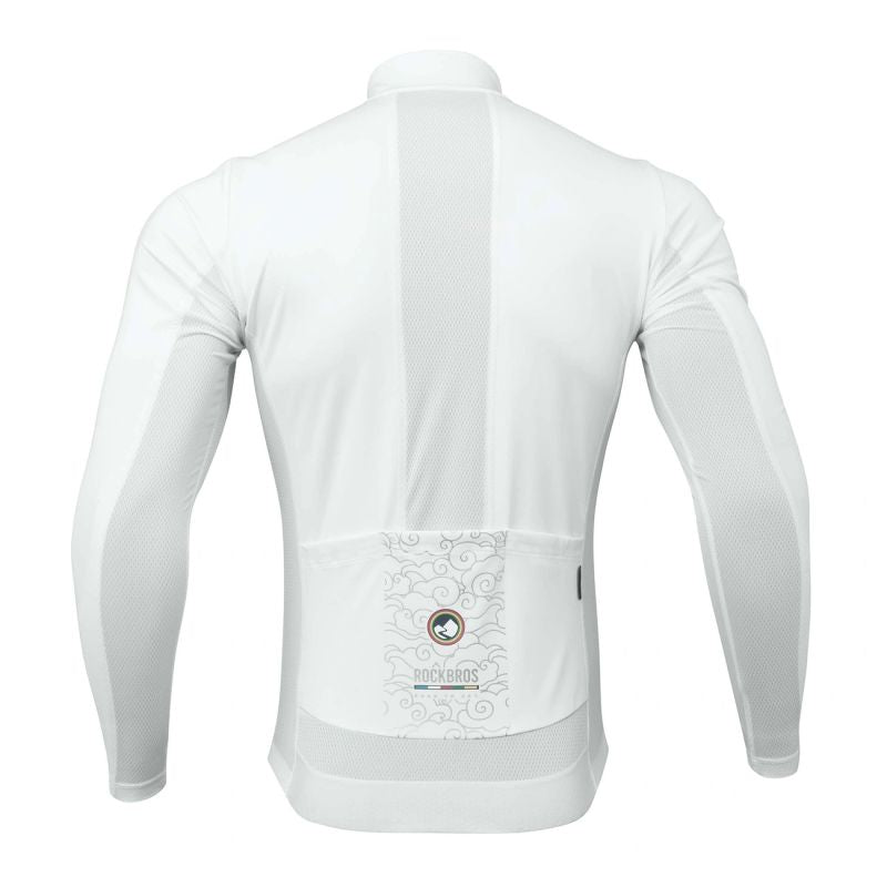 Rockbros ROAD TO SKY windproof insulated cycling jersey M - white m \ biały pulóver