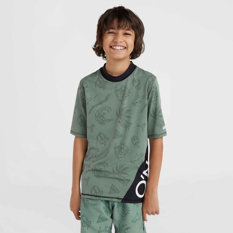 O'Neill UV Mix & Match Cali First 13'' Swim Shortscrazy Skin Jr T-shirt zöld póló