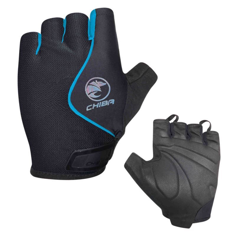 CHIBA LADY AIR PLUS gloves black turquoise türkiz kesztyű