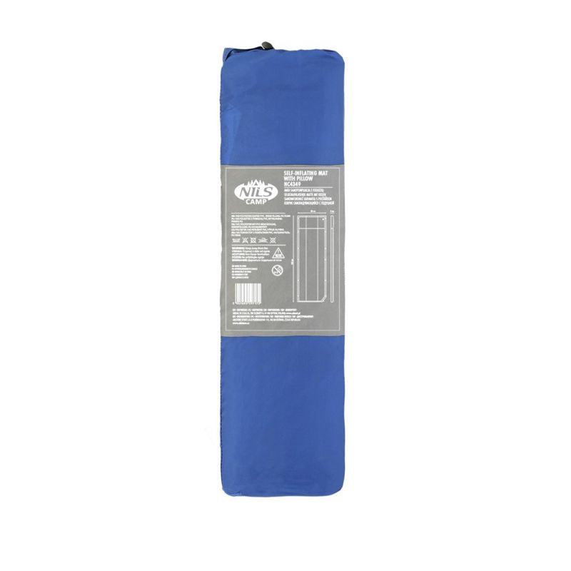 NILS CAMP NC4349 Self-Inflating Mat with Pillow Blue-Gray