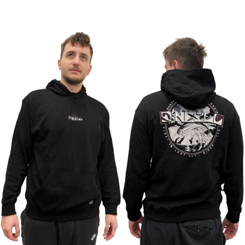 O'Neill Aguazul men's black fashionable kangaroo hoodie fekete pulóver