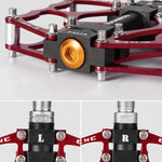 Rockbros 2010-12L Aluminum Platform Bicycle Pedals - Red