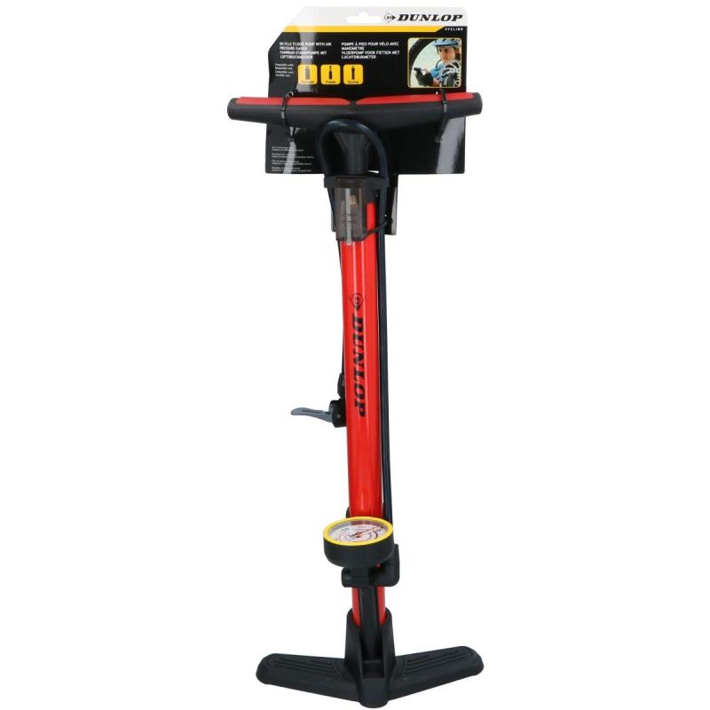 Dunlop WORKSHOP BICYCLE PUMP 230 PSI (16 Bar) WITH MANOMETER RED piros pumpa GSP-573779