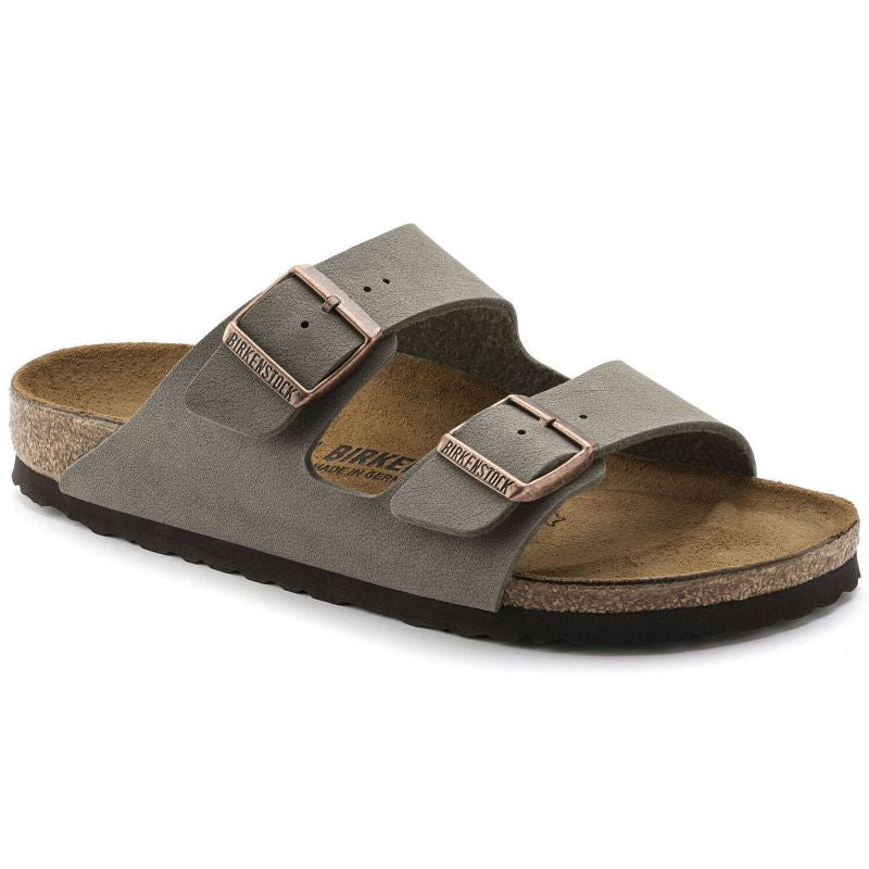 Birkenstock Arizona Birko-Flor Nubuck Stone regular women's/men's flip-flops wide gray (0151211) cipő