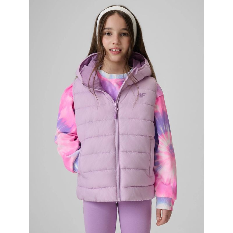 4F Girls' vest with synthetic filling gyerek mellény 4FJRSS26TVJAF396-52S