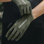 Rockbros cycling gloves spring/summer/autumn, full, size: S - green zielony \ s kesztyű