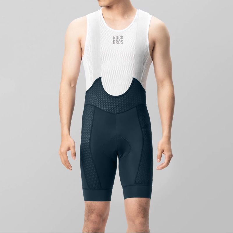 Rockbros Men's Cycling Bib with Pad Size XL - Dark Blue niebieski \ xl short