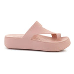 Crocs Getaway Platform Toe Loop In Pink Caramel